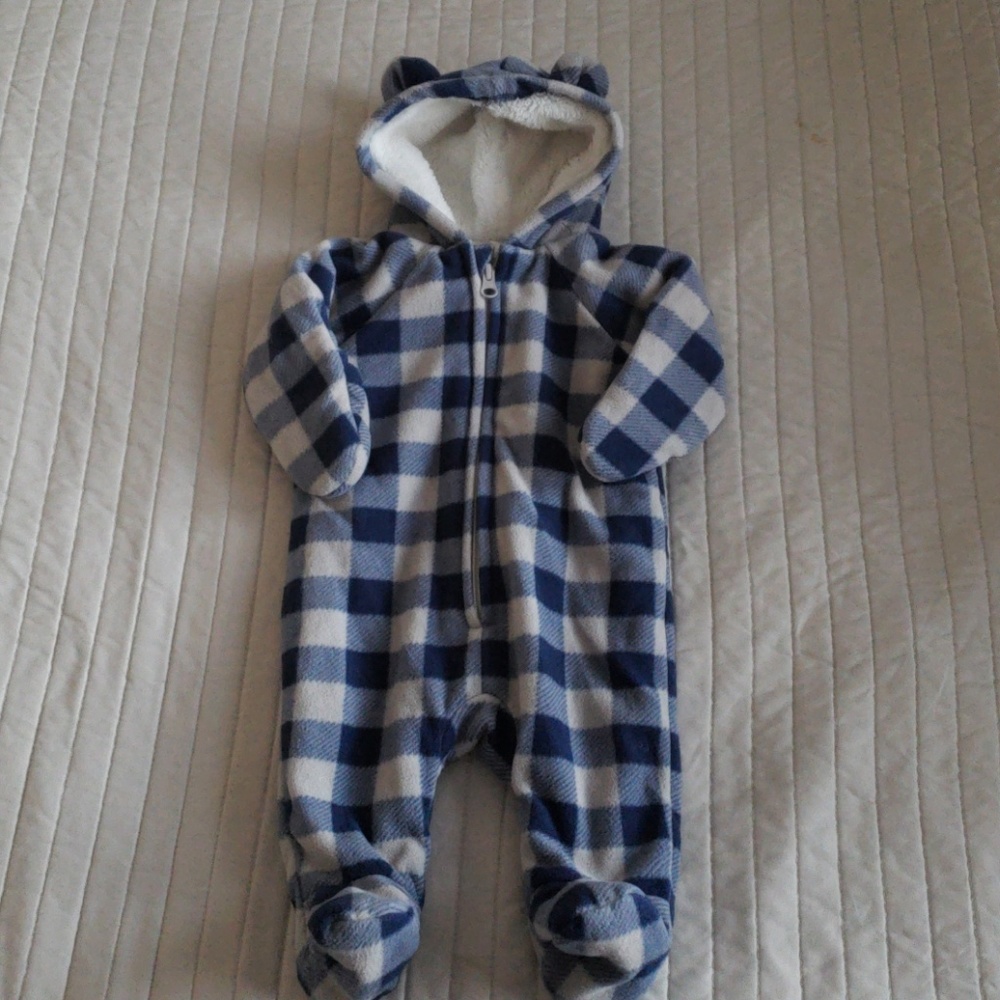 Buffalo Check Blue & Grey Fleece Winter One Piece